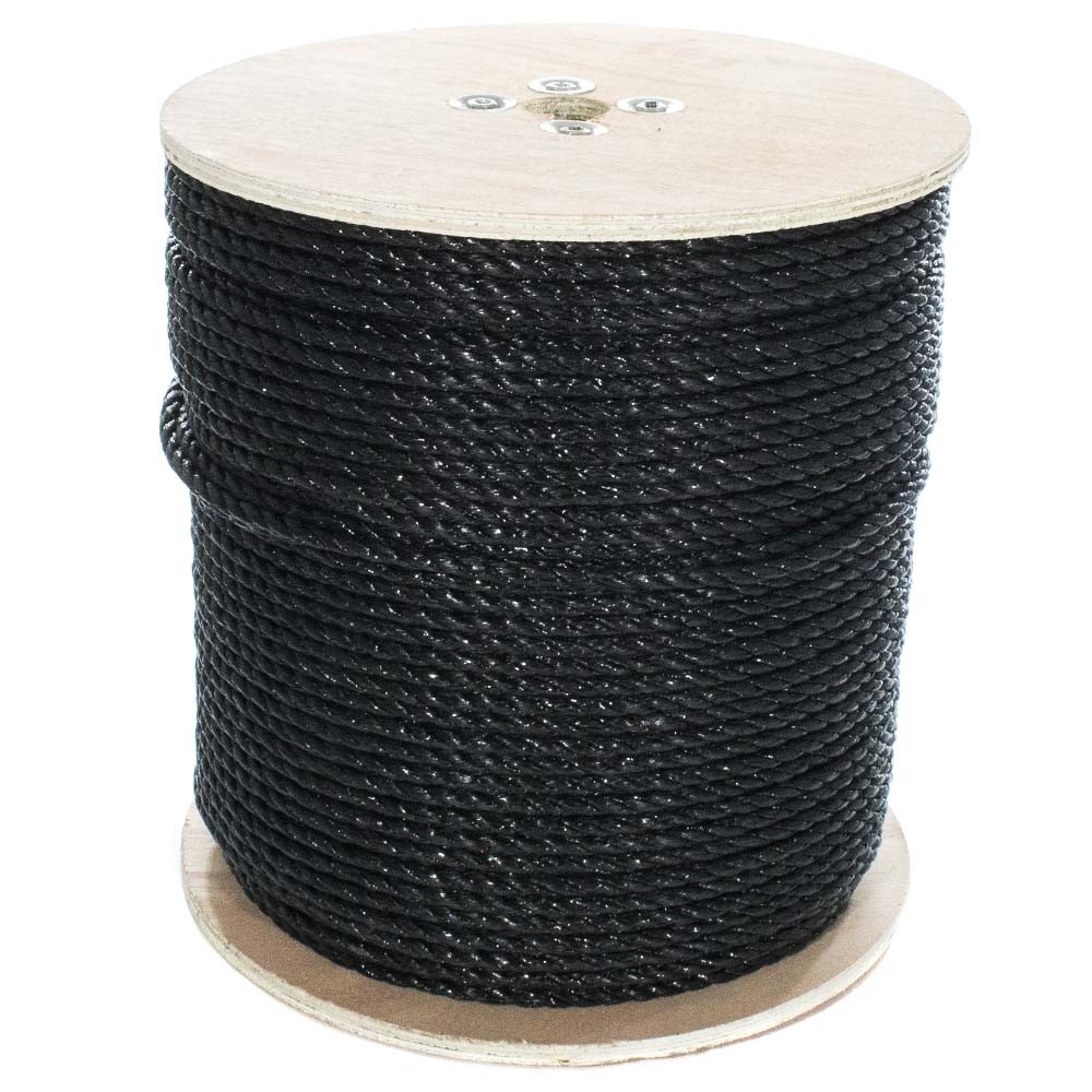 GOLBERG Twisted Polypropylene Rope 1/4", 5/16", 3/8", 1/2", 5/8" in Black