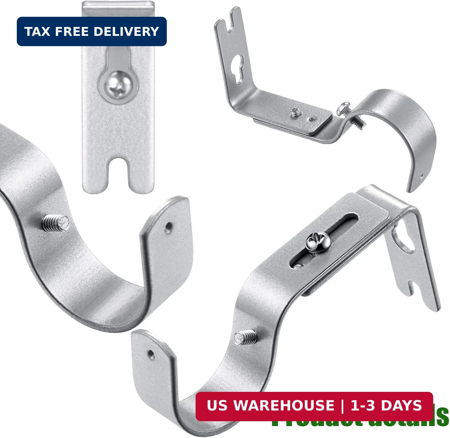 Frienda 20 Pcs Silver Curtain Rod Support Brackets Adjustable Curtain Rod Hanger gallery