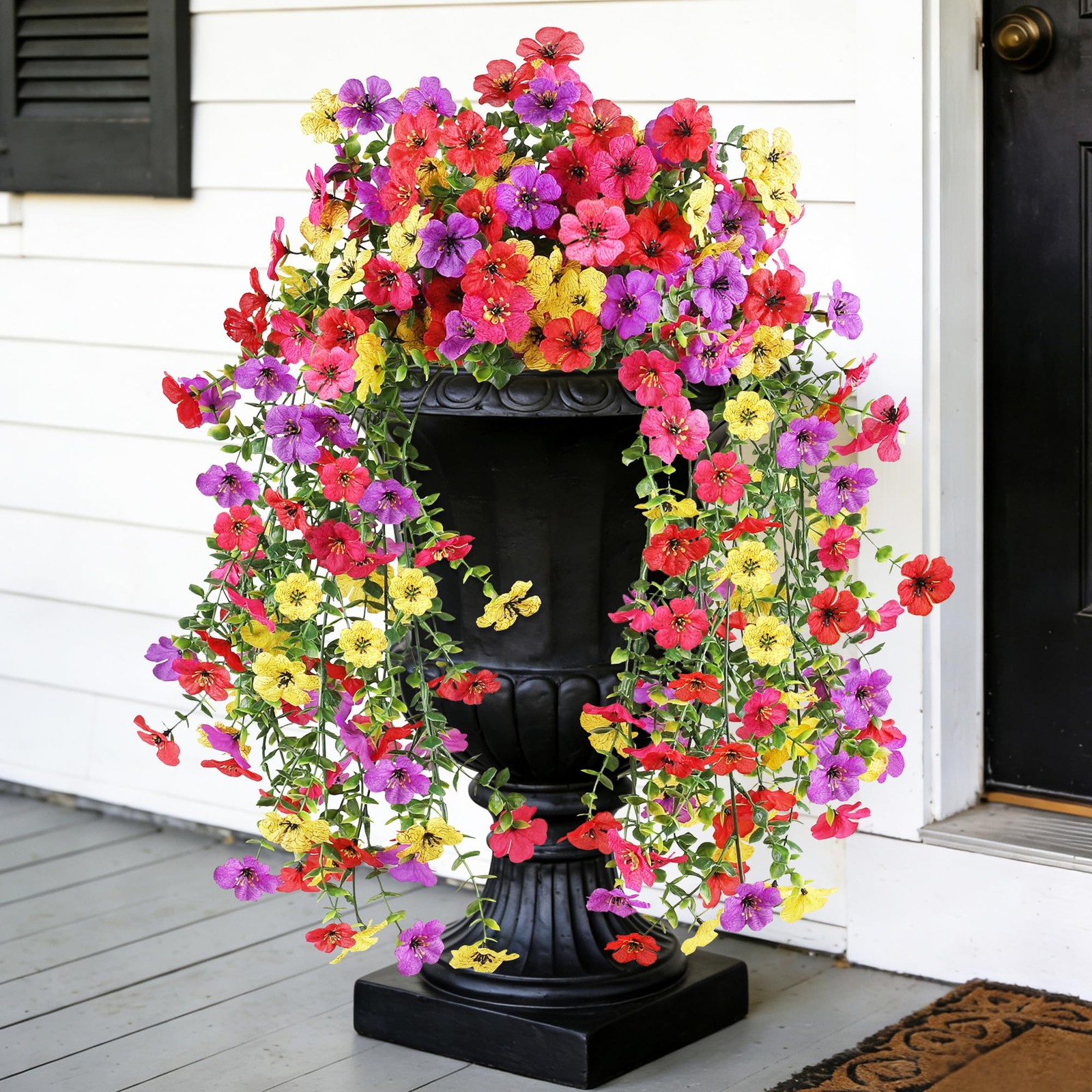 Artificial Flowers for Outdoors, UV Resistant 2 Bundles Fake Silk Flowers for... gallery