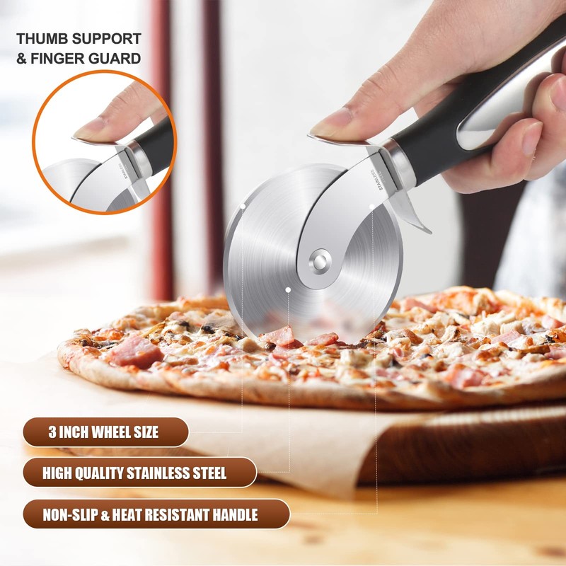 Pizza Cutter Stainless Steel Pizza Cutter Wheel Super Sharp Pizza Slicer Pastry gallery