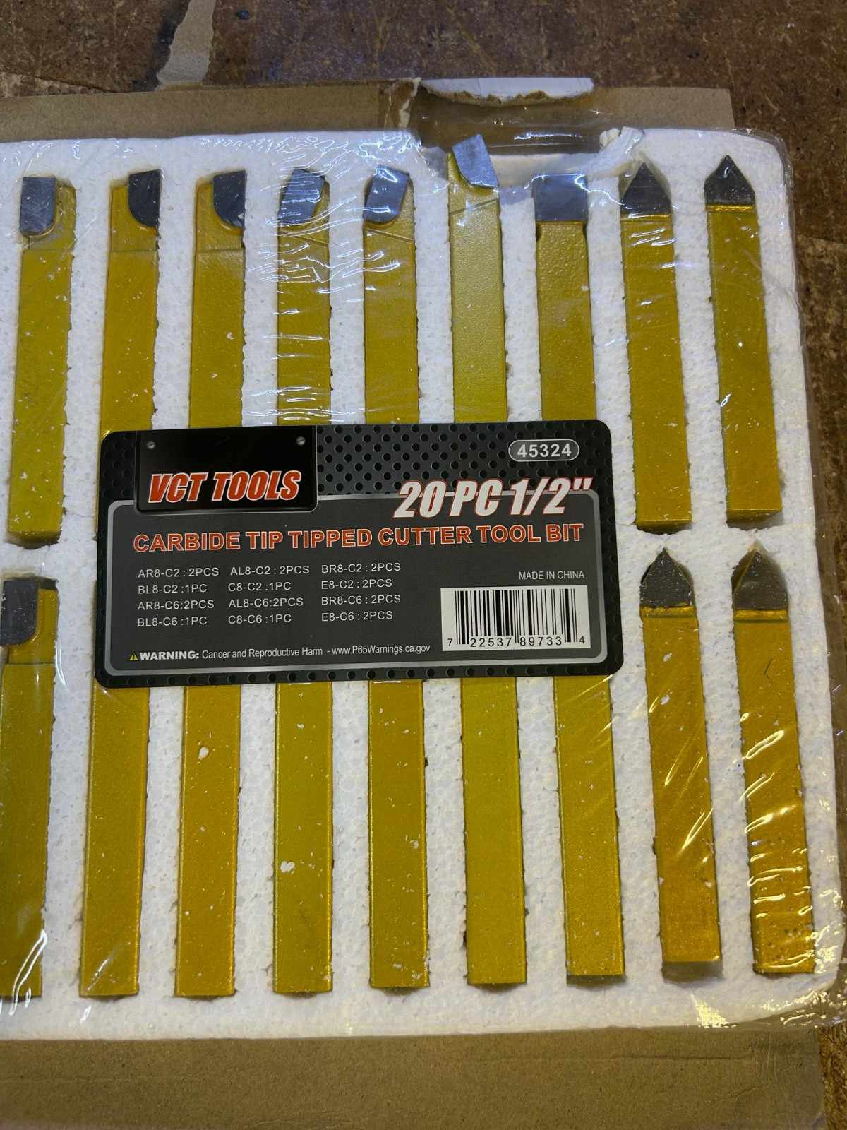 VCT Tools 20 piece 1/2" Set Carbide Tipped Cutter Metal Lathe Tooling Colibrox gallery