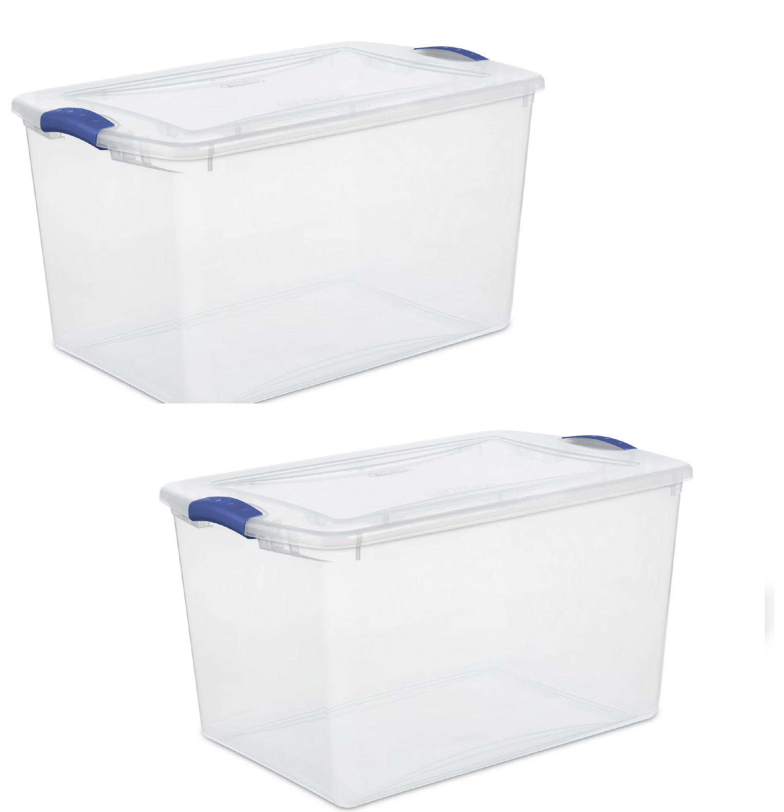 (2 Pack) Large Storage Bin, 66 Quart Clear Plastic Storage Container with Latch gallery