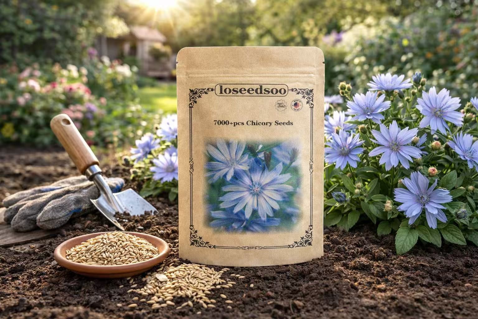 7000+ Chicory Seeds for Planting – Blue Wildflower Perennial Seeds, Hardy Cichor gallery