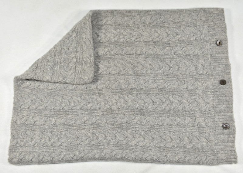 Williams Sonoma SAMPLE Cable Knit Cashmere Lumbar Pillow Cover 14x22 Gray NO TAG gallery