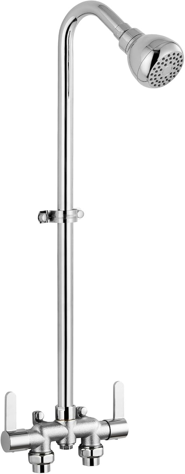 31" Outdoor Shower System Exposed Chrome Brass Mixing Valve 2-Handle Shower Kit gallery