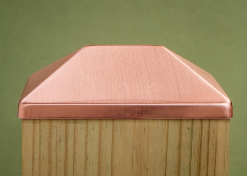 Solid Copper 4x6 Pyramid Post Cap (3 1/2" x 5 1/2") for Fence & Deck Posts gallery