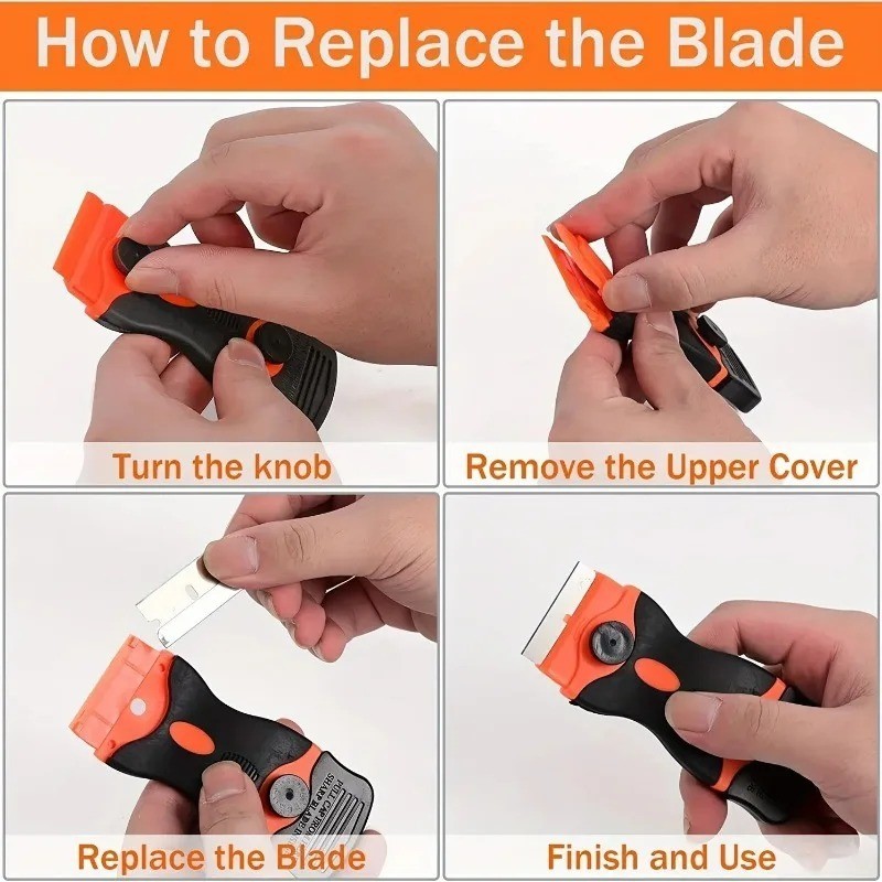 Plastic & Metal Razor Blade Scraper, Window Glass Cleaner, Vinyl Film & Adhesive gallery