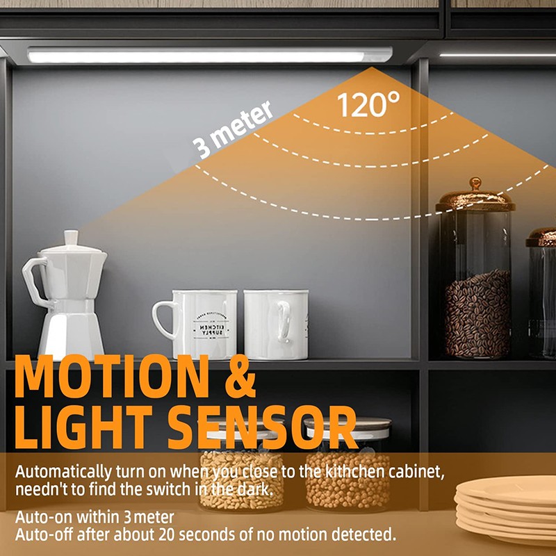 LED Motion Sensor Cabinet Closet Light Under USB Rechargeable Kitchen Strip Lamp gallery