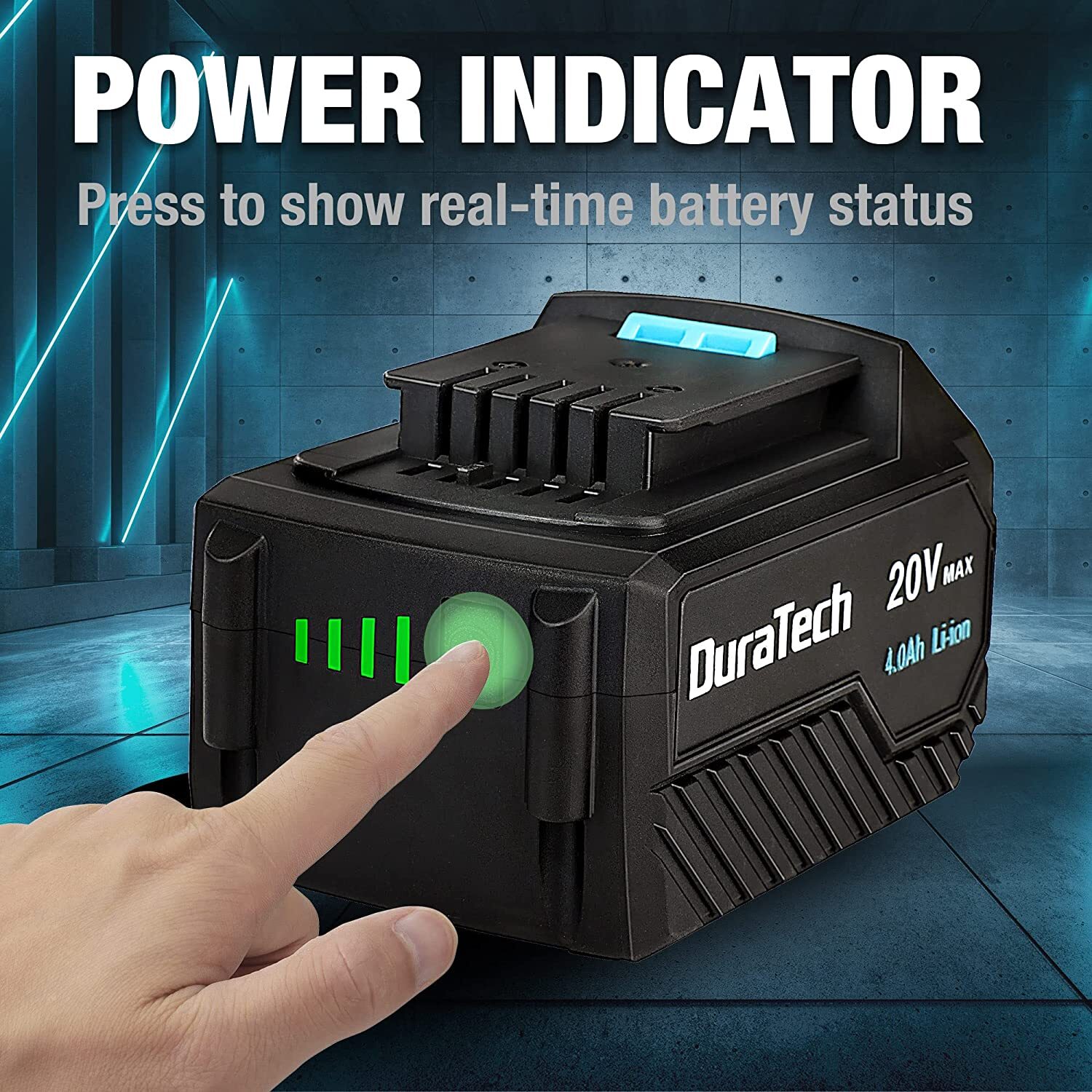 DURATECH 20V 4.0Ah Li-ion Battery Pack Replacement Battery for Eletric Tool Set gallery