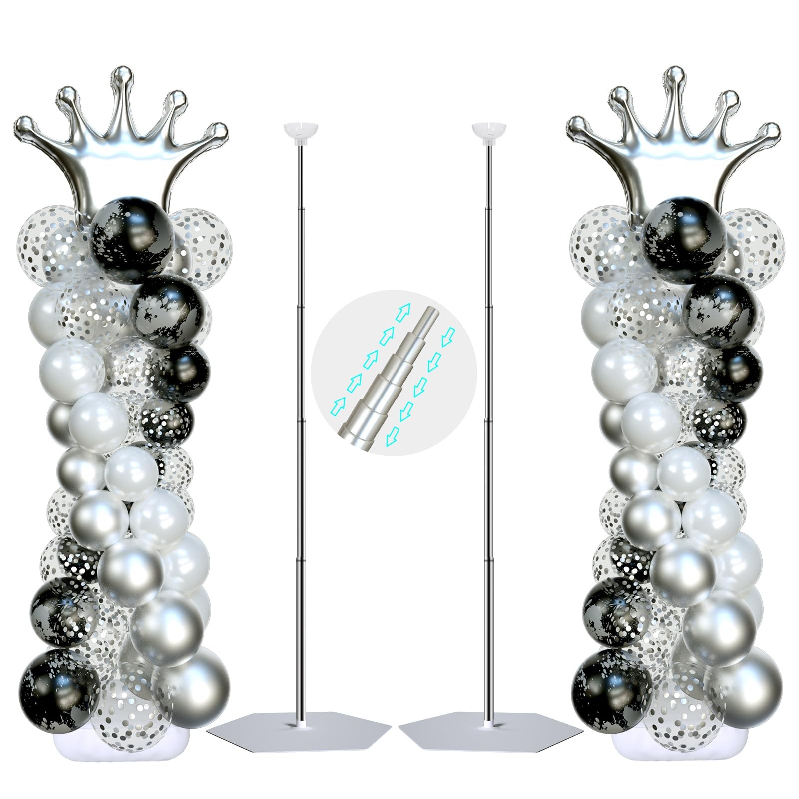 Balloon Arch Stand, Balloon Arch Kit of 2, 7 Feet Height Adjustable Metal Bal... gallery