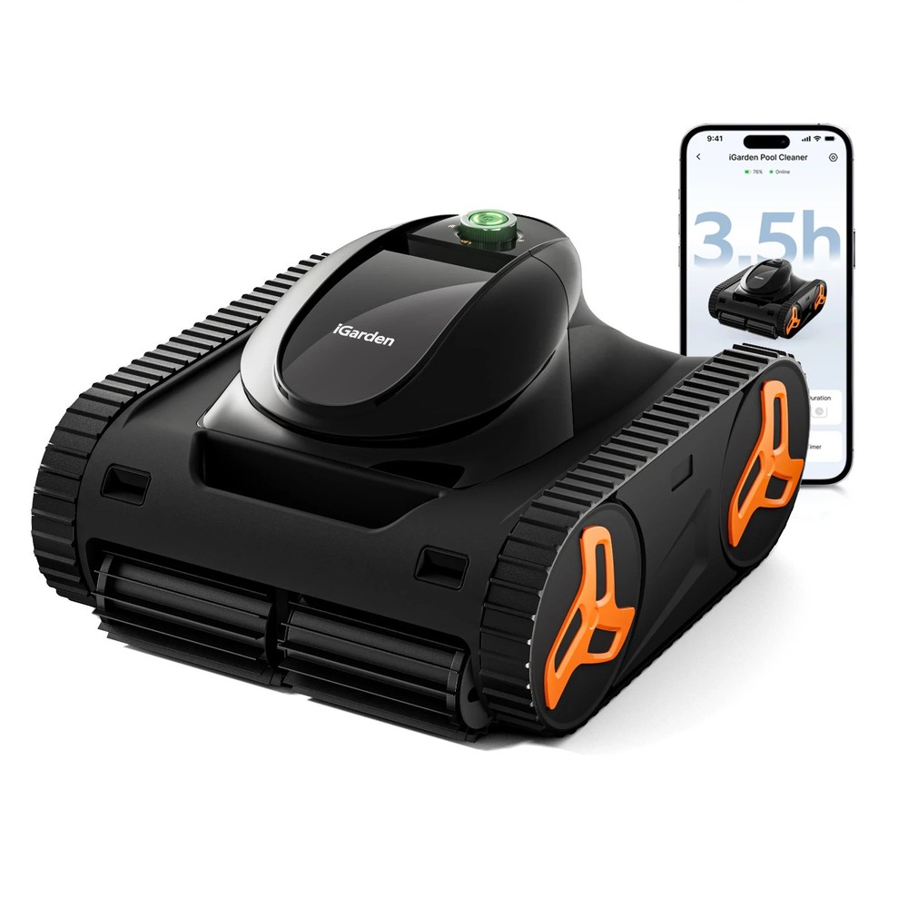 iGarden KN35 210Min Runtime APP Control Robotic Inground Pool Cleaner Vacuum