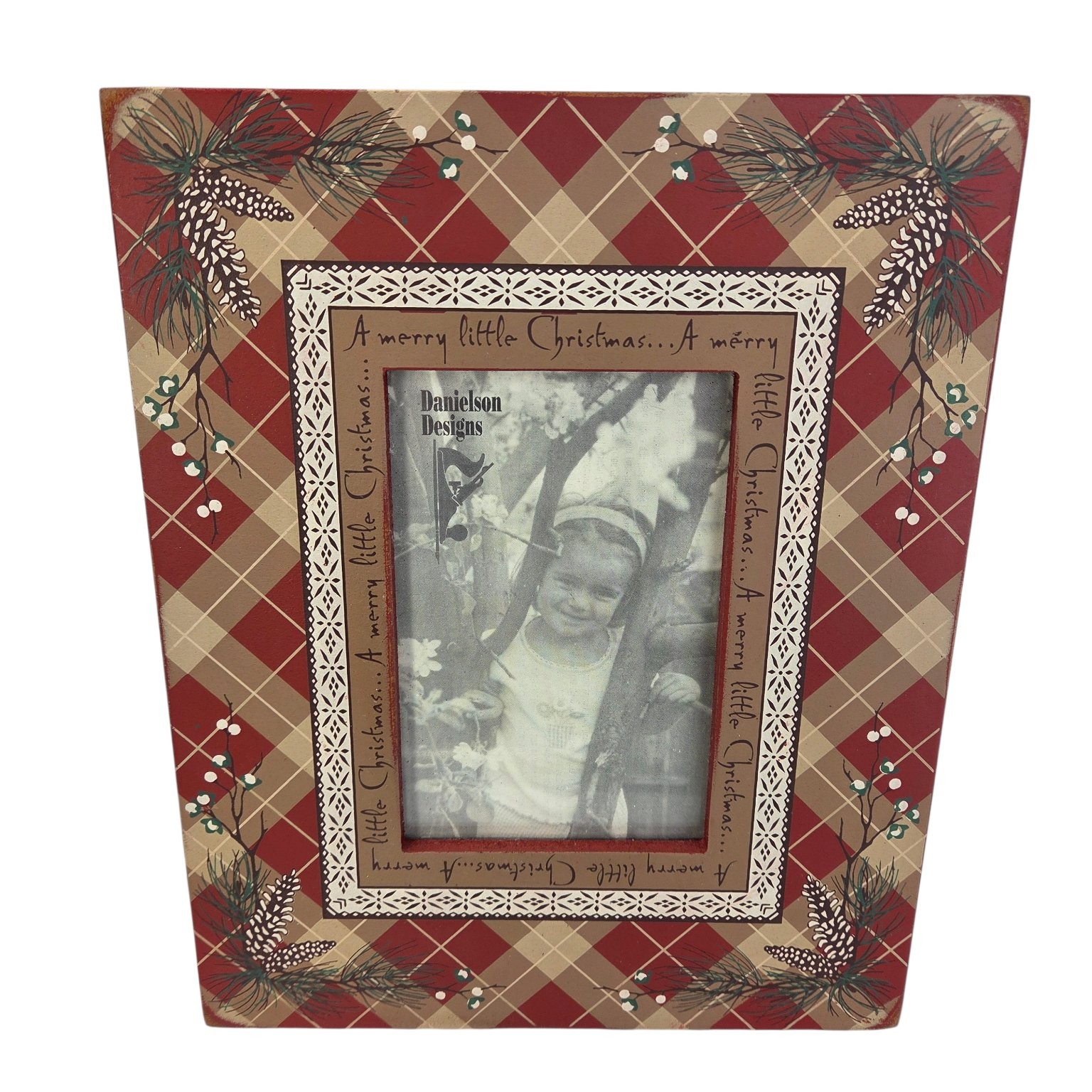 Danielson Designs Holiday Picture Frame Christmas Decor Red Ageworn Table Wall gallery