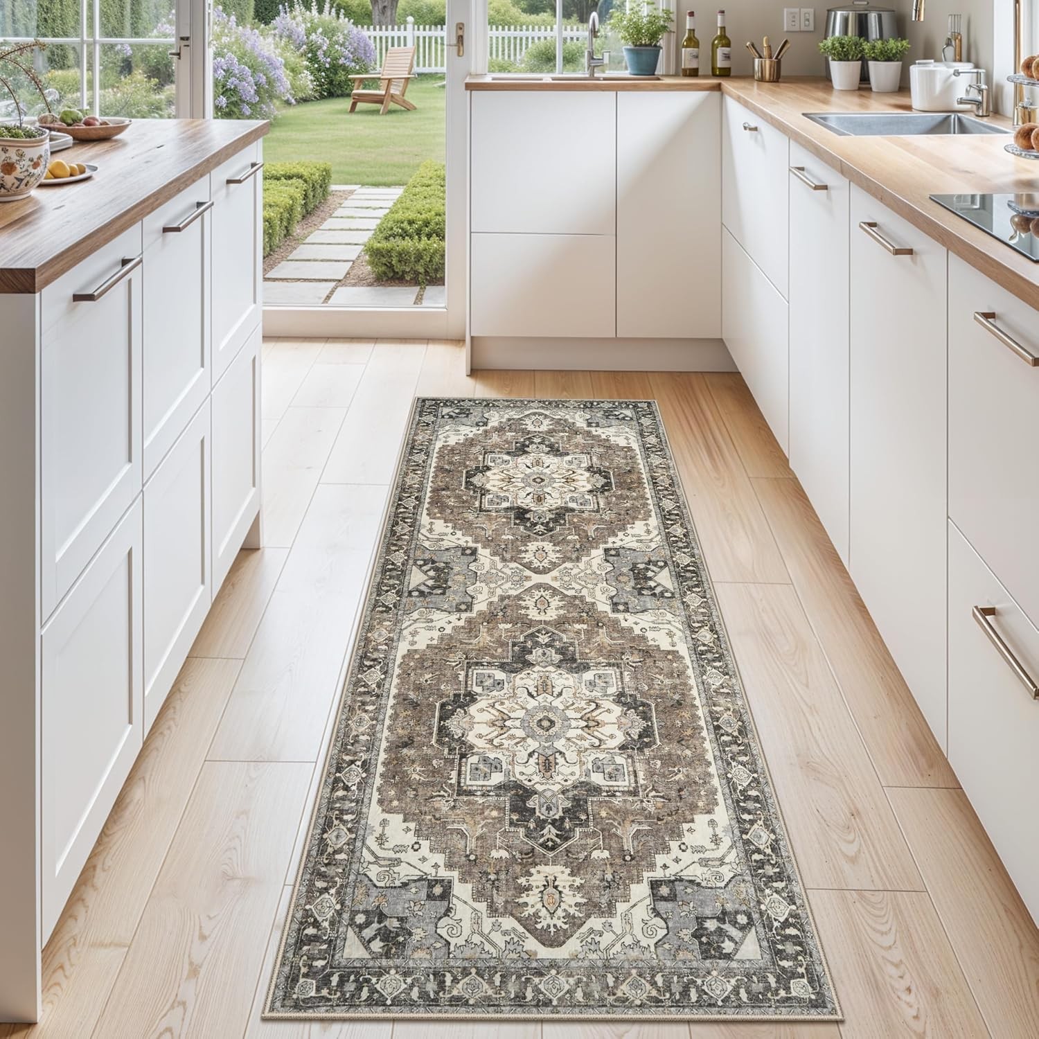 Washable Low Pile 2x6 Kitchen Runner Rug Vintage Entryway Hallway Indoor Carpet gallery