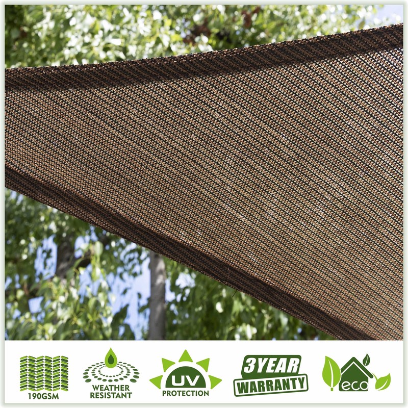 Colourtree Brown Custom Size Rectangle Sun Shade Sail Canopy Fabric Cover Patio gallery