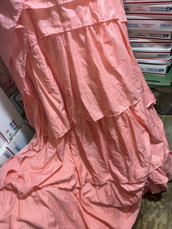 Ruffled 5 layers Drapery Curtain Panels 43x 84 Coral Spring Summer Fall 2 Panels gallery