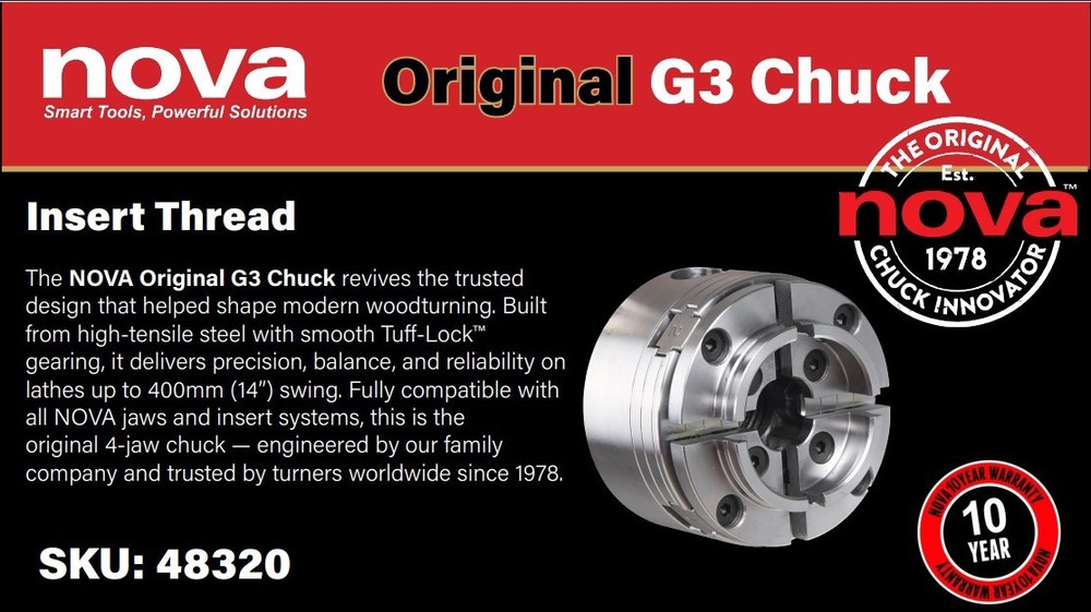 NOVA ORIGINAL G3 STANDARD CHUCK - INSERT VERSION