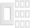 White Matte Screwless Wall Plate Cover 10 Pack - 1-Gang Light Switch Cover Pl... gallery