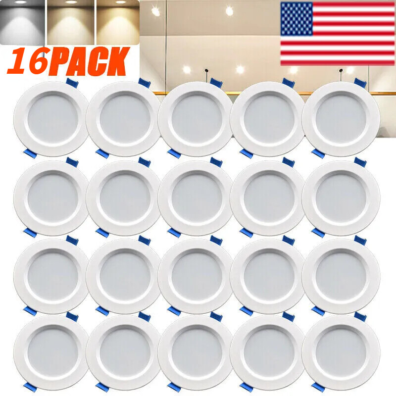 4/8/16PCS 7W 3Color Dimmable LED Downlight Recessed Ceiling Panel Light 85-265V gallery