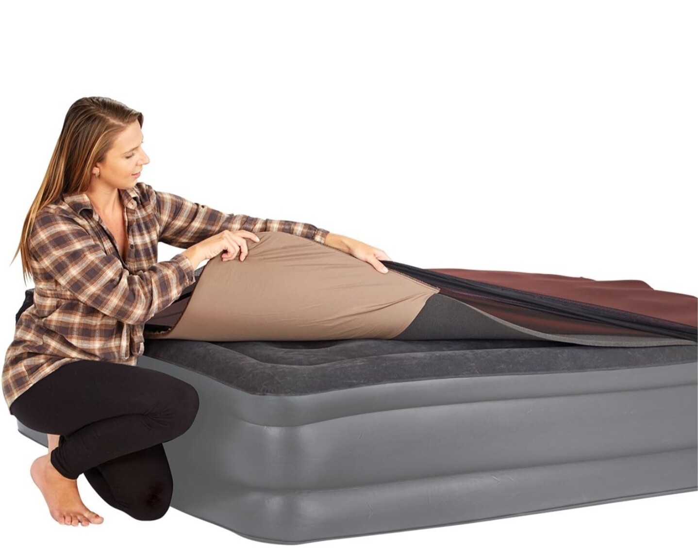 Lightspeed Outdoors Foam Topper for Air Mattresses, 60 x 80 x 0.5", Maroon gallery