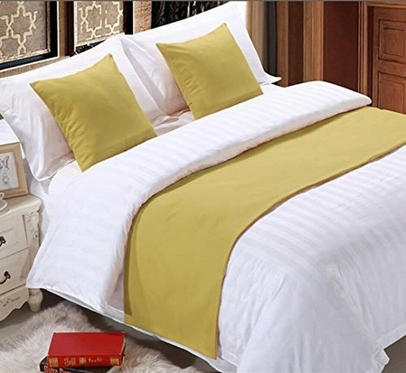 Bed Runner Cotton Blend Bed Scarf or Cushion Cover for Hotel Bedroom WeddingRoom gallery