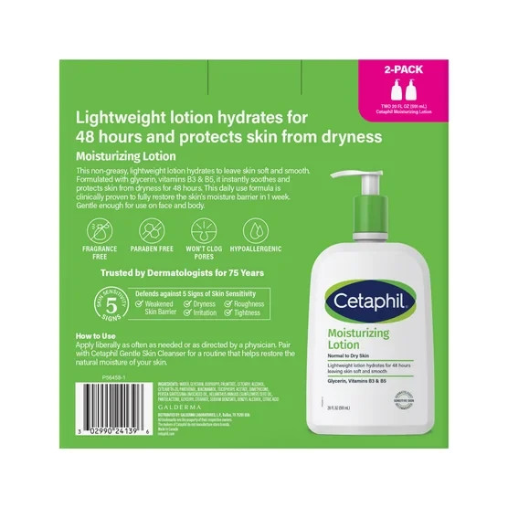Cetaphil Moisturizing Lotion 20oz 2 Pack Dry Normal Sensitive Skin Hydrating gallery