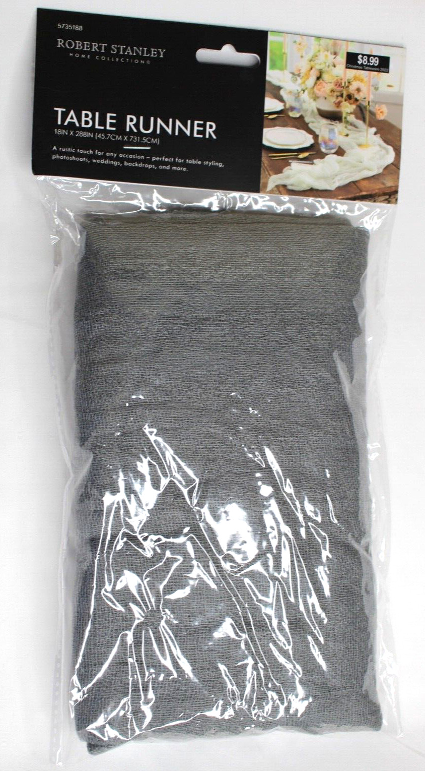 Robert Stanley Home Collection Table Runner 18in X 288in Gray A Rustic Touch gallery