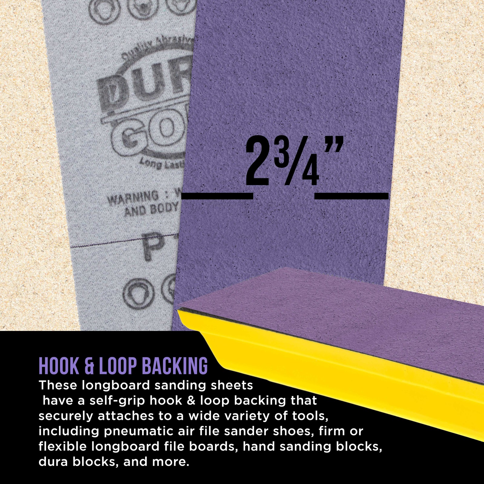 40 Grit Purple Ceramic 2.75" x 12 Yard Roll Hook and Loop Longboard Sandpaper gallery