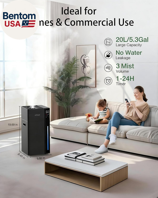 Humidifier Large Room, 5.3Gal/20L Large Humidifiers for Home 1500 Sq Ft, Cool Mi gallery