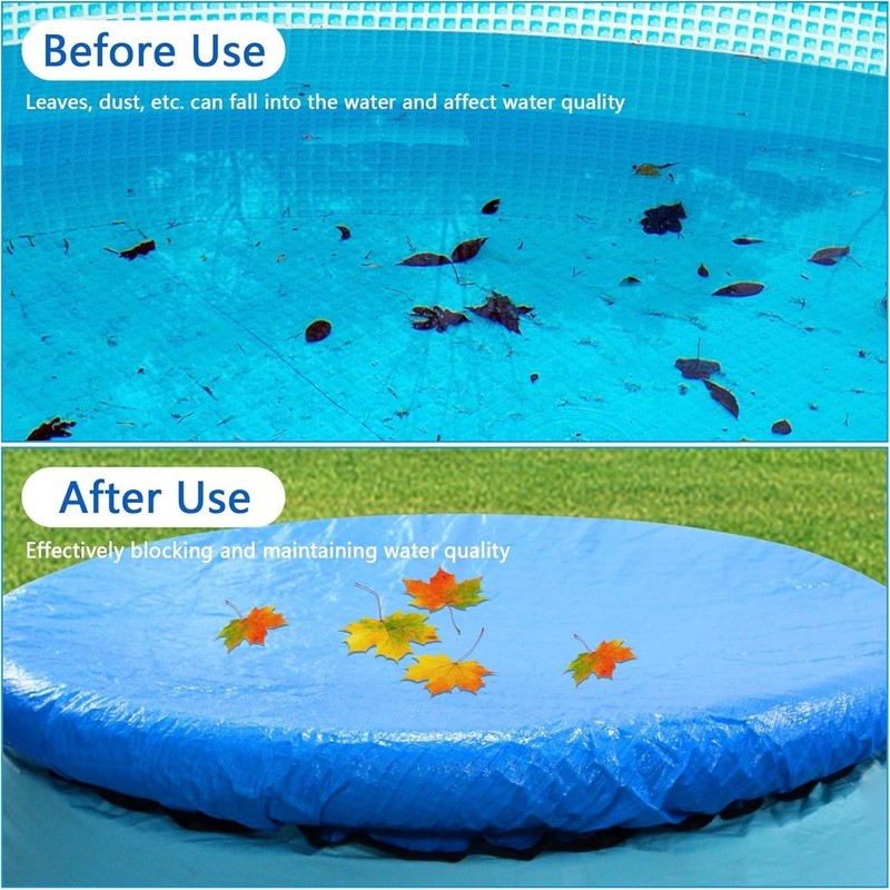 10 Ft Round Pool Cover with Drawstring - Easy Install Solar Heating Blanket gallery
