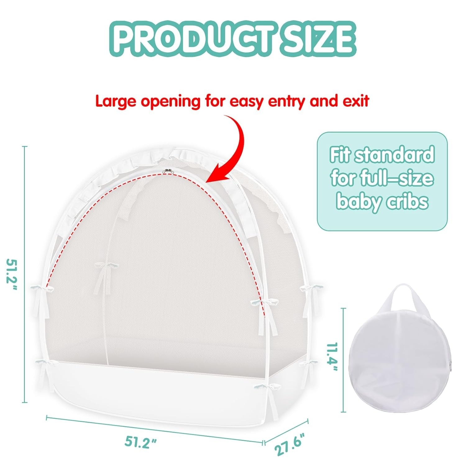 White Crib Tent / Mosquito/Insect Protection~Keeps Baby From Getting Out Alone gallery