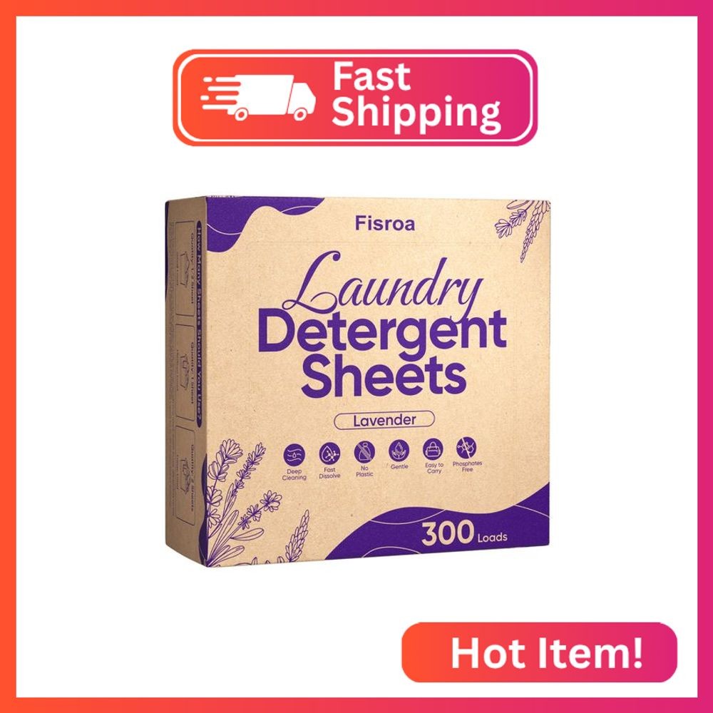 Lavender Laundry Detergent Sheets Travel Eco-friendly 300 Loads Fisroa Clothes W gallery