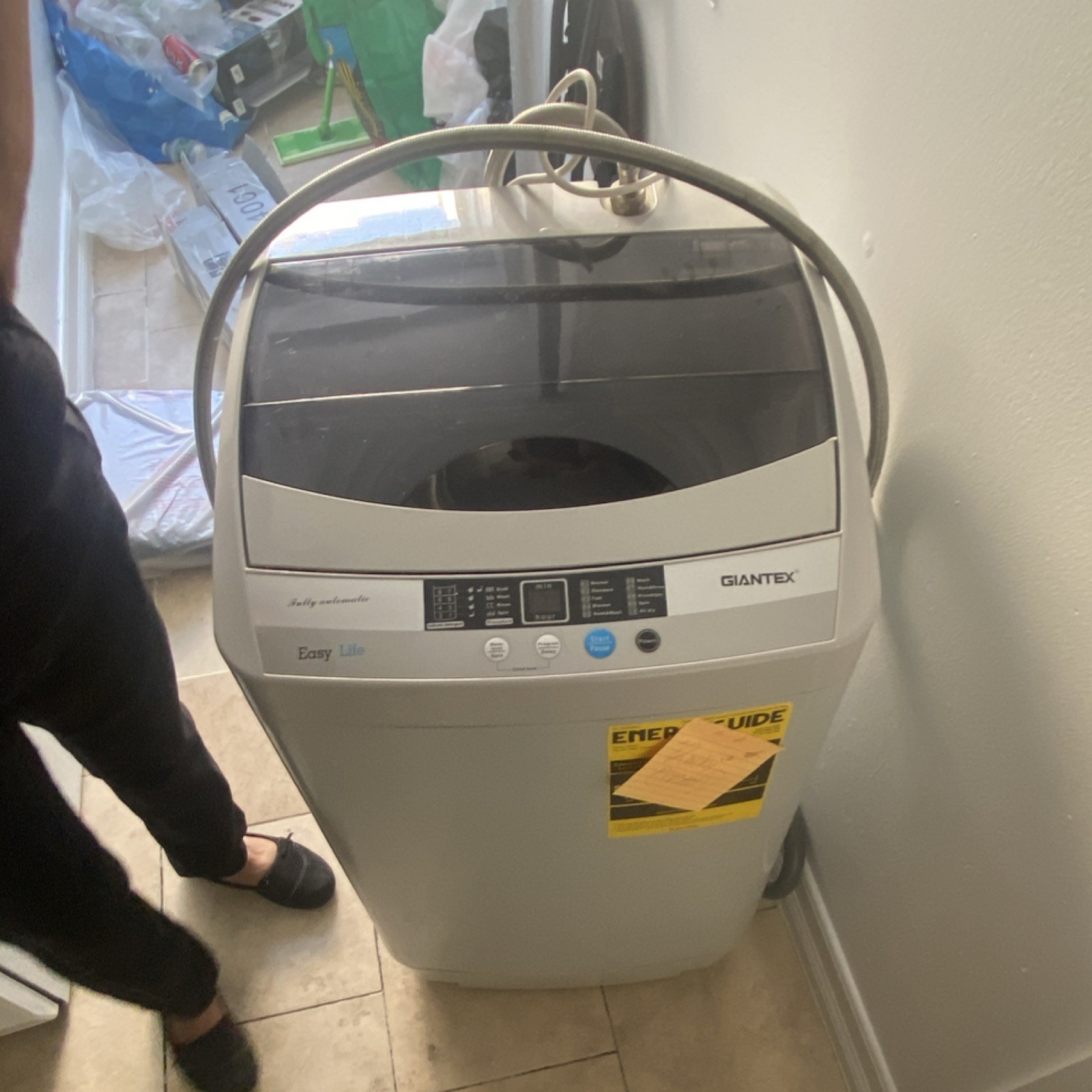 Giantex Easy Life Portable Fully Automatic Top-Loading Washer, Child Lock, Gray gallery