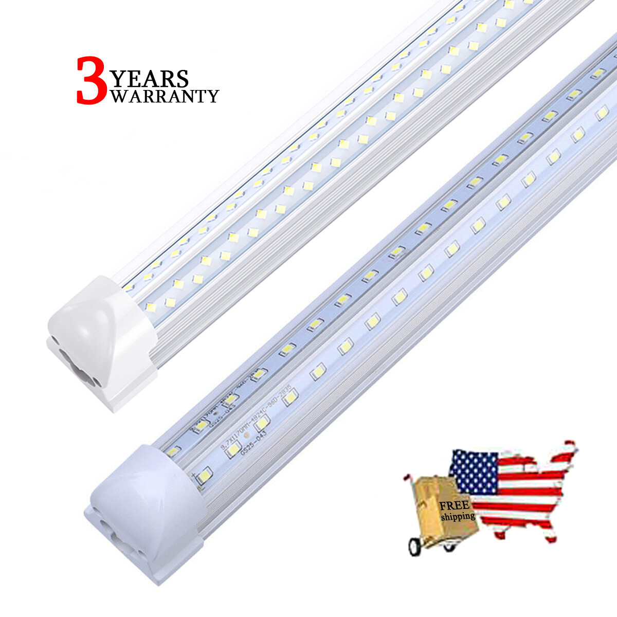 2FT 4FT 5FT 6FT 8FT 120W LED Shop light Fixture 6000K 8Foot LED Tube Light Bulbs gallery