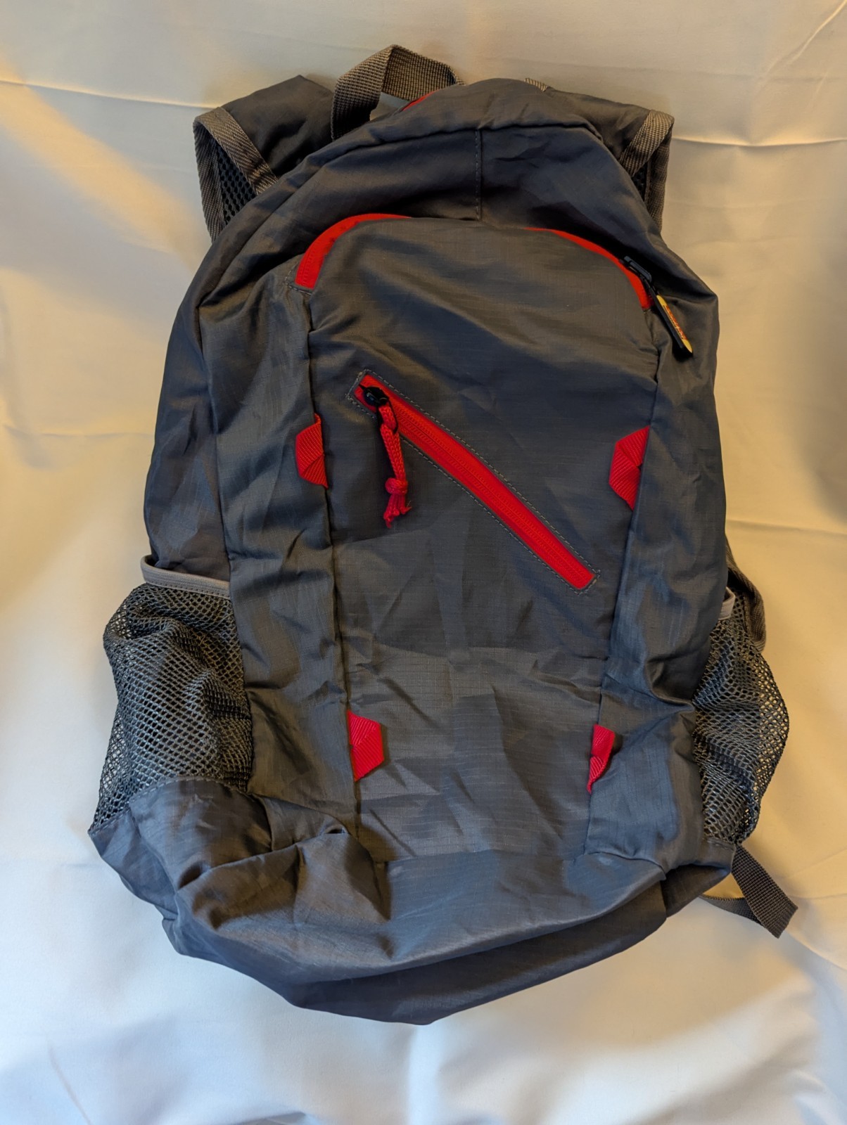 COSTCO Backpack Gray/Red Lightweight packable foldable
