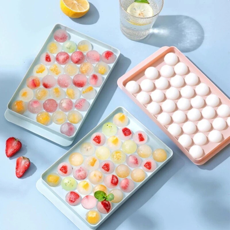 DIY Round Ice Cube Ball Maker PP Tray Silicone Sphere Mold Bar Whiskey Cocktails gallery