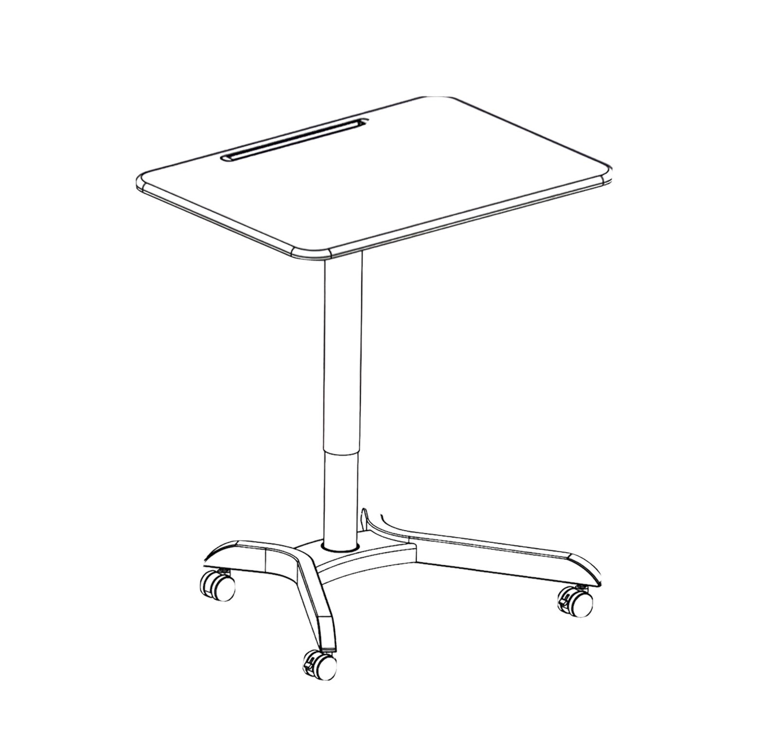 AVLT Pneumatic Mobile Laptop Desk Cart  NEW - WHITE gallery