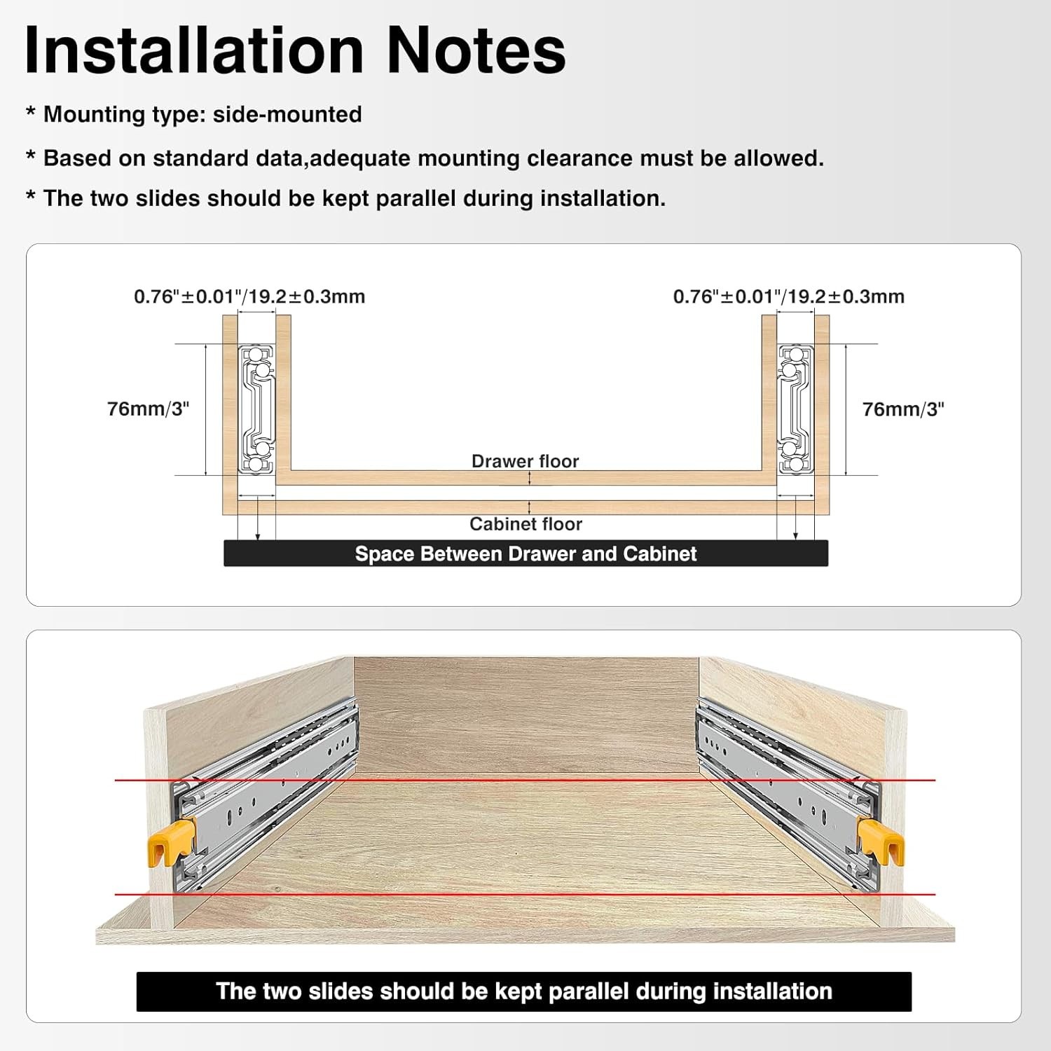 Heavy Duty Drawer Slides 24 Inch with Lock 450 Lb Load Capacity gallery