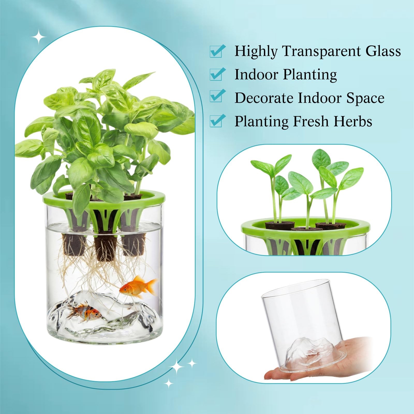 3 Sets Hydroponic Planter Pot Kit Plant Propagation Station Vase Terrarium Gl... gallery