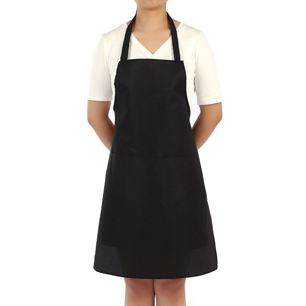 Kitchen Chef Bib Apron Cooking 2 Pockets Waterproof Butcher Catering Restaurant