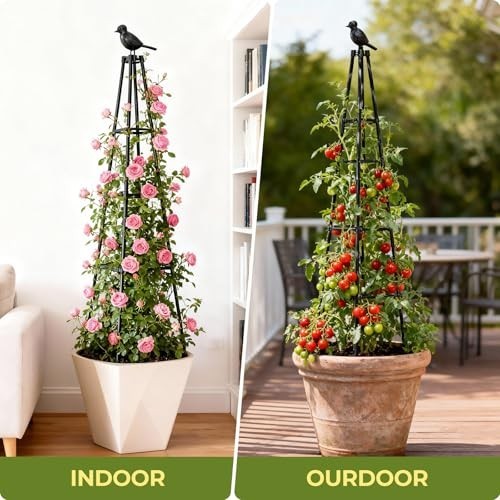 2 Pack 65in Garden Trellis Obelisk Rustproof Adjustable Vine Support Indoor Outd gallery