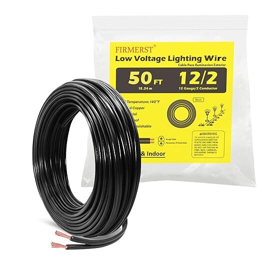FIRMERST 12/2 Low Voltage Direct Burial Landscape Lighting Wire 50 100 200 Feet gallery