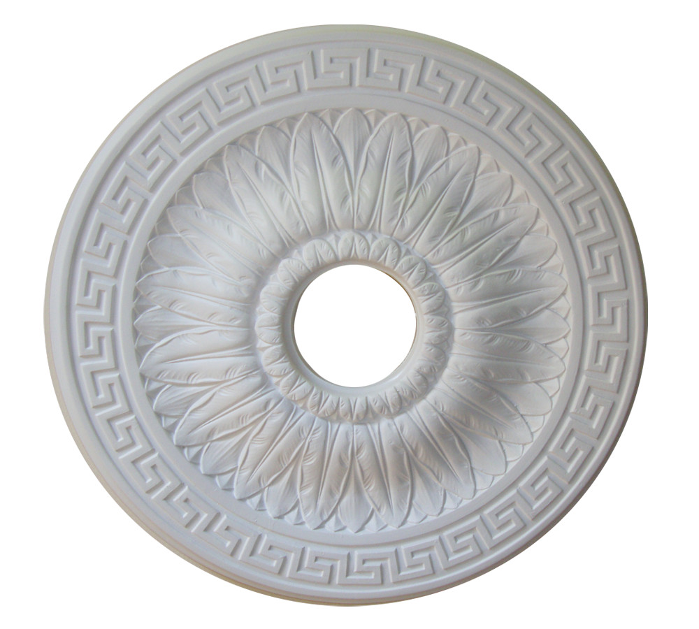 18" ROUND CHANDELIER CEILING MEDALLION CLASSIC WHITE GREEK KEY FOYER DINING ROOM gallery