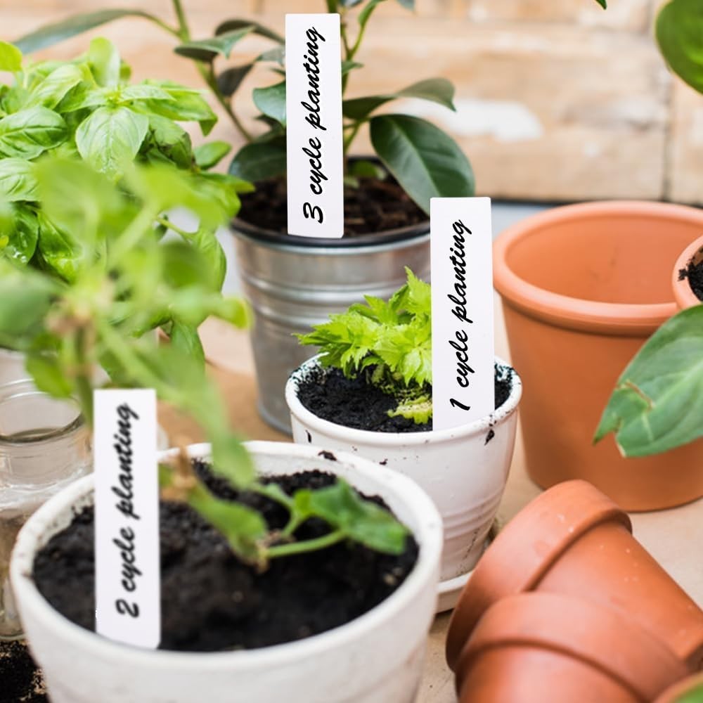 150/300 Pcs Plant Labels 4 Inch Plastic Plant Name Tags for Seedlings Garden gallery