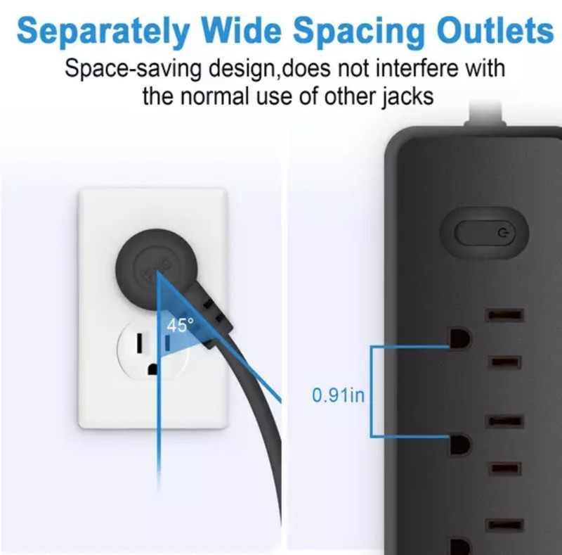 Wall Mountable USB Surge Protector Power Strip 3 USB Ports & 4 Outlet Plugs USA gallery