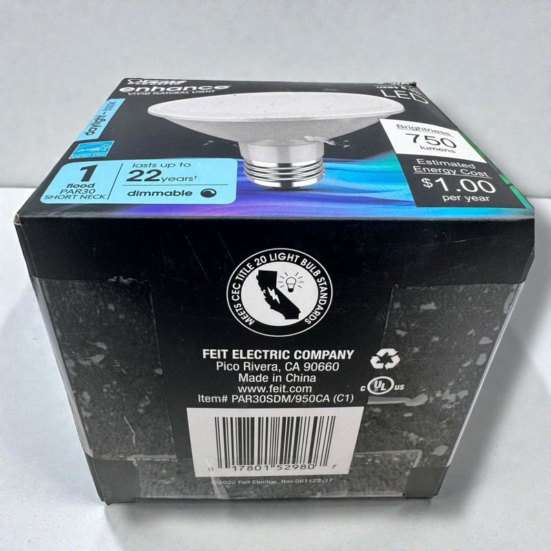 Feit Enhance PAR30 E26 (Medium) LED Bulb Daylight Dimmable 750 lumens Short Neck gallery