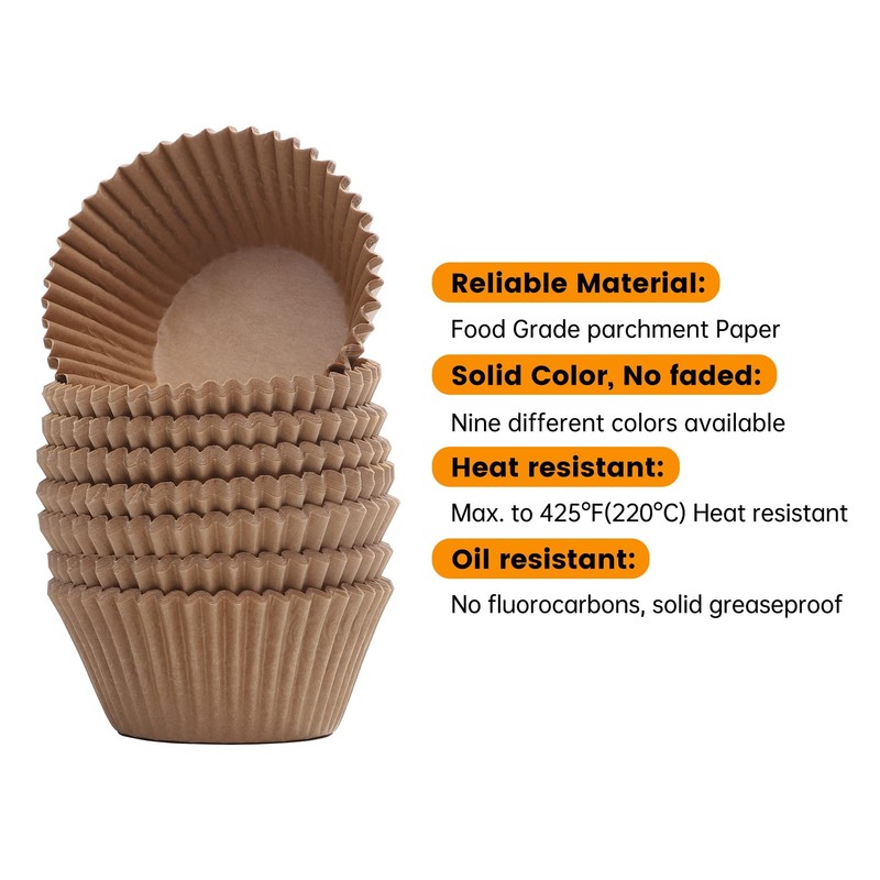 Non-Stick 400pcs Mini Cupcake Liners for Baking, Natural parchment mini muffin l gallery