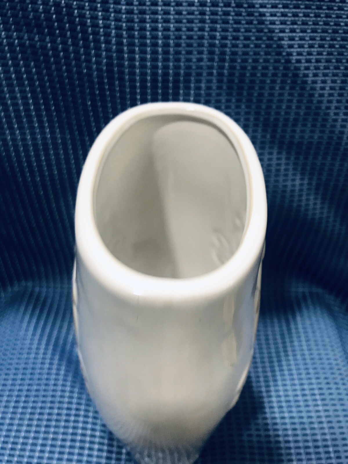Decor Hosley Scroll Double Sided Oval Design Glazed Vase Cream & Tan 9 1/4” gallery