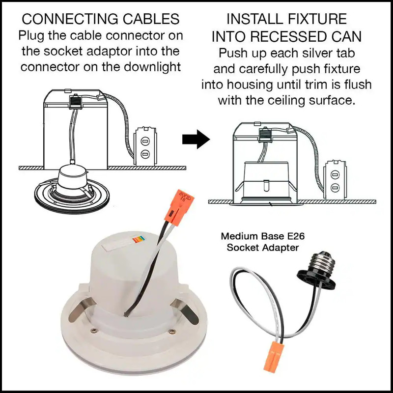 4 In. Adjustable CCT Retrofit Integrated LED Recessed Downlight Trim with Night gallery