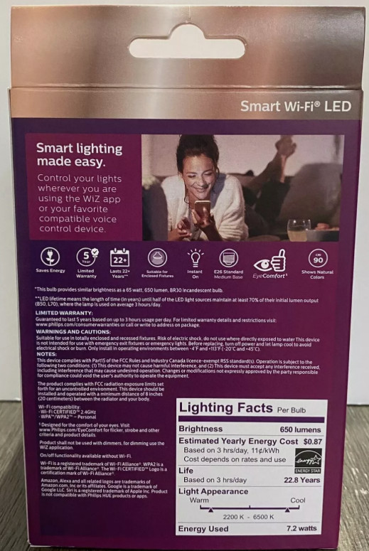 Philips Smart Wi-Fi LED Energy Saving Voice Control or App Color Changing Light gallery