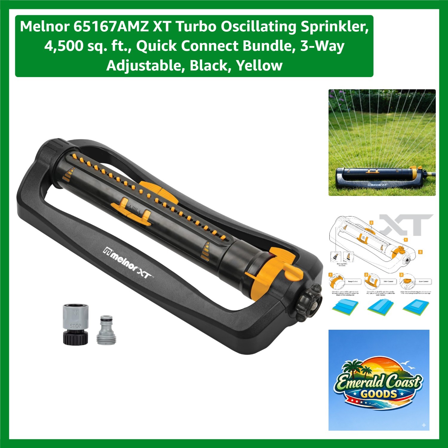 Turbo Oscillating Sprinkler - Adjustable Coverage with Limited Lifetime gallery